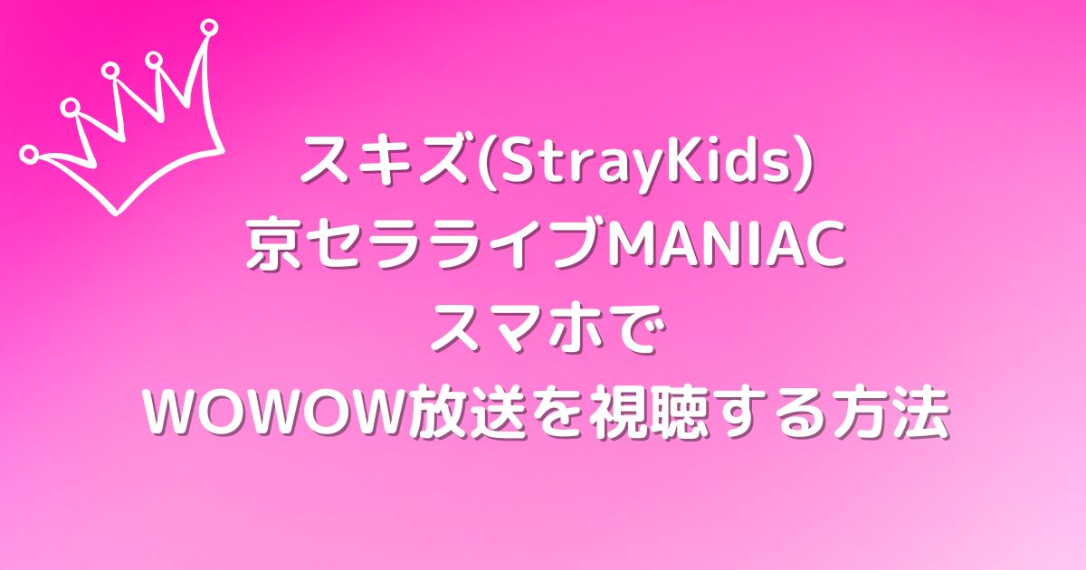 スキズ　WOWOW　ライブスマホ視聴